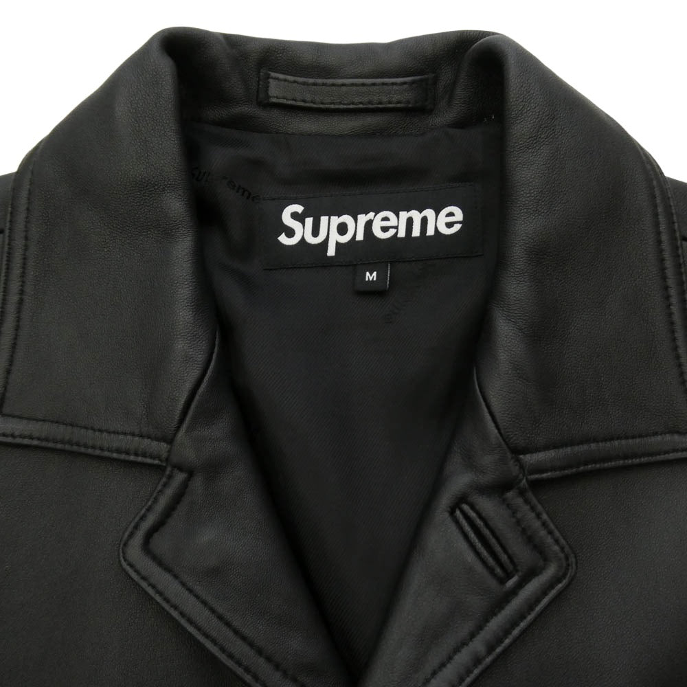 Supreme シュプリーム 21SS Braided Leather Overcoat ブレイデッド レザー オーバーコート ブラック系 M【中古】 Supreme シュプリーム 21SS Braided Leather Overcoat ブレイデッド