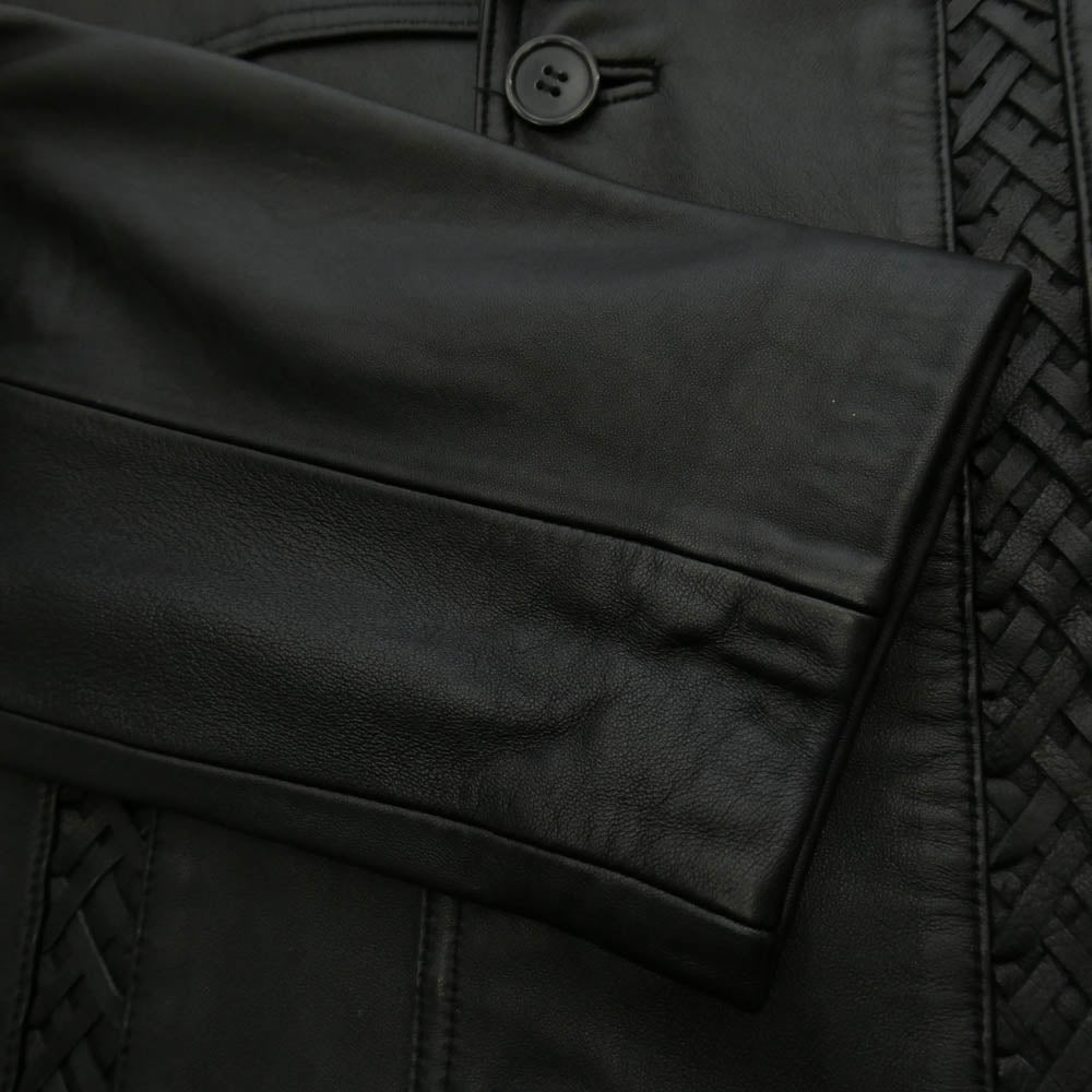 Supreme シュプリーム 21SS Braided Leather Overcoat ブレイデッド レザー オーバーコート ブラック系 M【中古】 Supreme シュプリーム 21SS Braided Leather Overcoat ブレイデッド