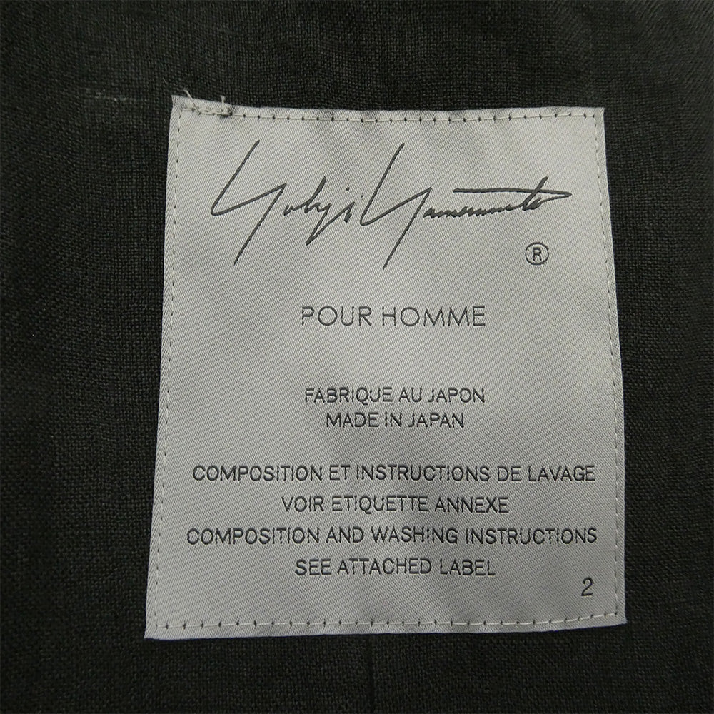 Yohji Yamamoto POUR HOMME ヨウジヤマモトプールオム HZ-J75-334 パッチワーク リネン テーラード ジャケット ブラック系 2【中古】