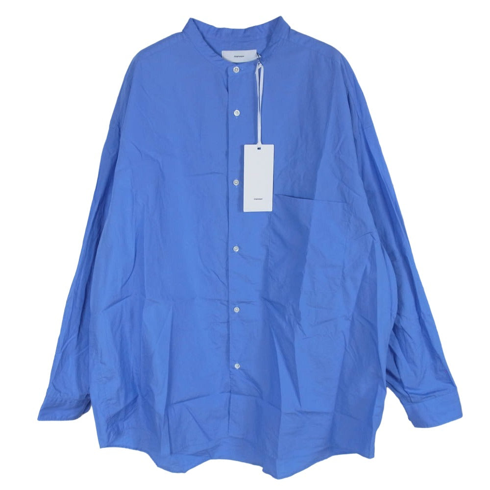 GRAPHPAPER グラフペーパー 23SS GM231-50081B Broad L/S Oversized Band Collar Shirt ブロード オーバーサイズ バンドカラー 長袖 シャツ ブルー系 F【中古】