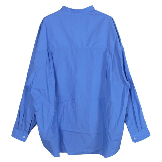 GRAPHPAPER グラフペーパー 23SS GM231-50081B Broad L/S Oversized Band Collar Shirt ブロード オーバーサイズ バンドカラー 長袖 シャツ ブルー系 F【中古】