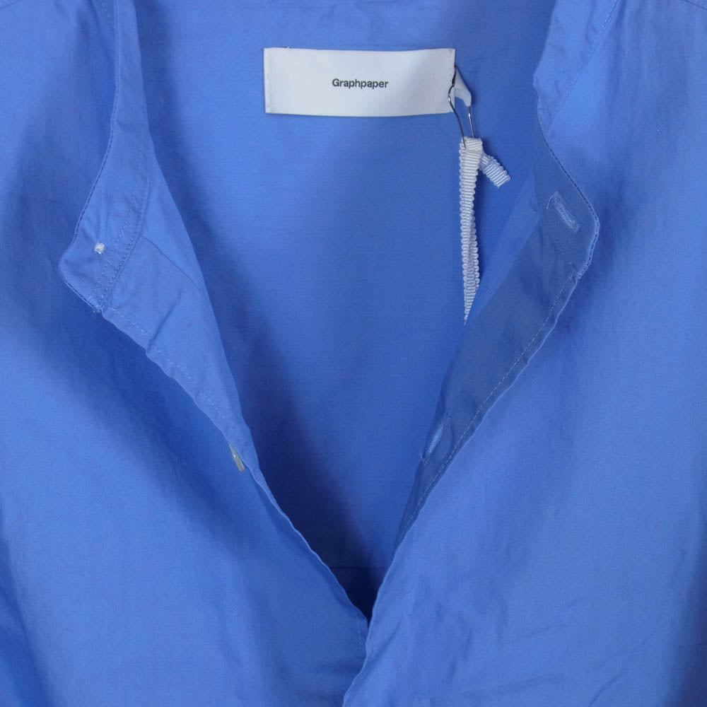 GRAPHPAPER グラフペーパー 23SS GM231-50081B Broad L/S Oversized Band Collar Shirt ブロード オーバーサイズ バンドカラー 長袖 シャツ ブルー系 F【中古】