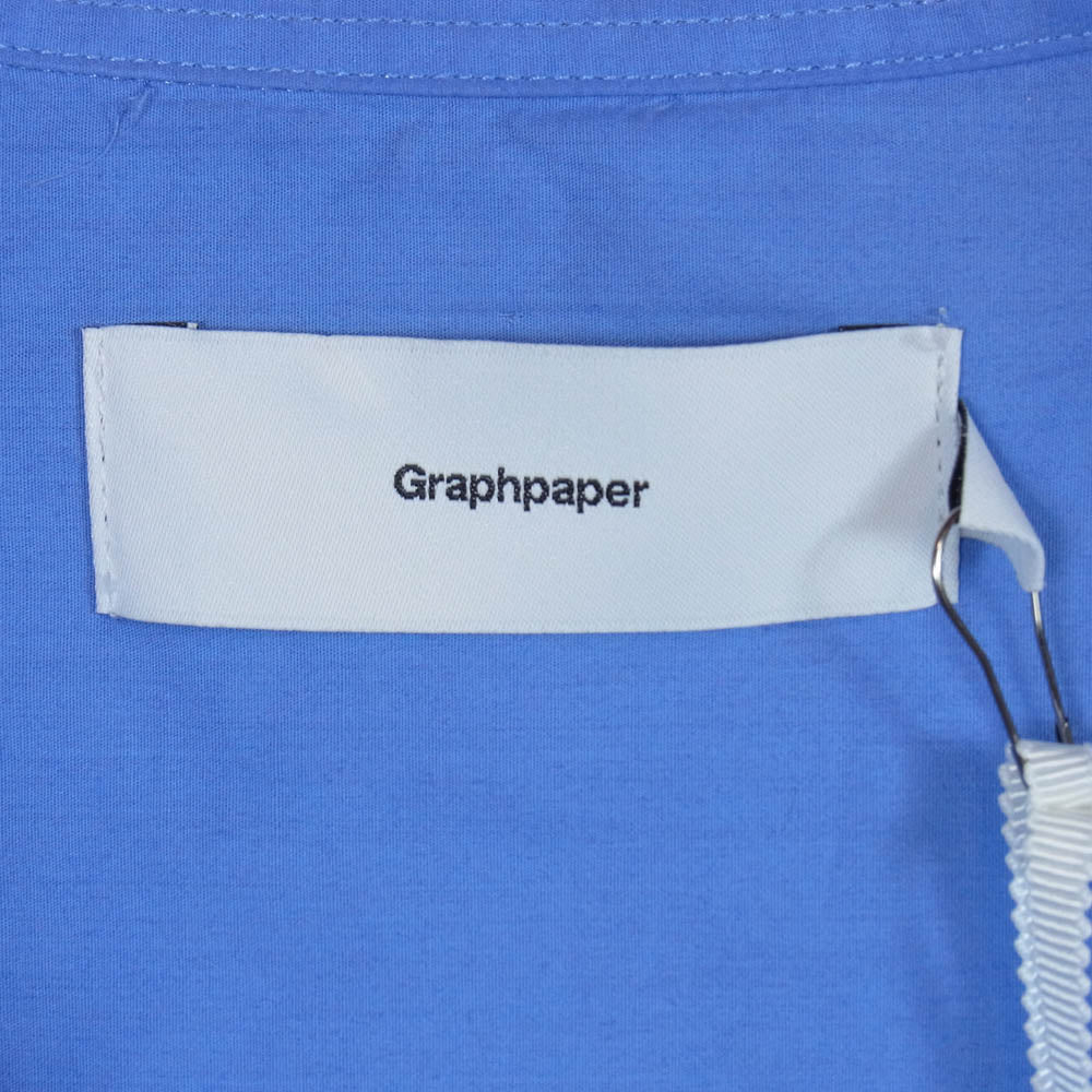 GRAPHPAPER グラフペーパー 23SS GM231-50081B Broad L/S Oversized Band Collar Shirt ブロード オーバーサイズ バンドカラー 長袖 シャツ ブルー系 F【中古】