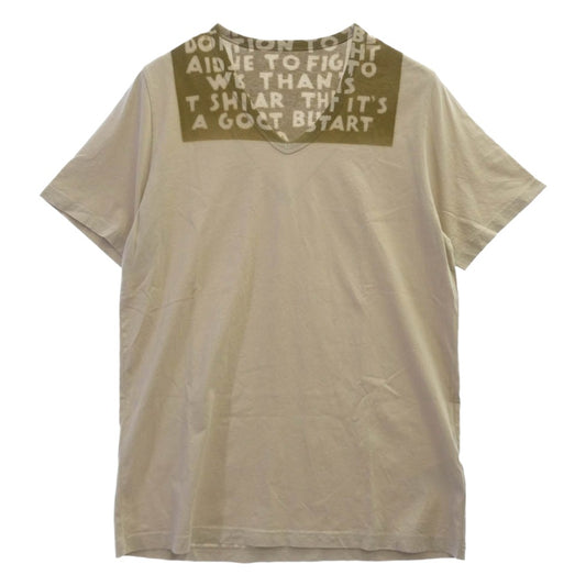MAISON MARTIN MARGIELA メゾンマルタンマルジェラ 15SS S32GC9986 AIDS T-SHIRT エイズ 半袖 Tシャツ Vネック カットソー ベージュ系 L【中古】