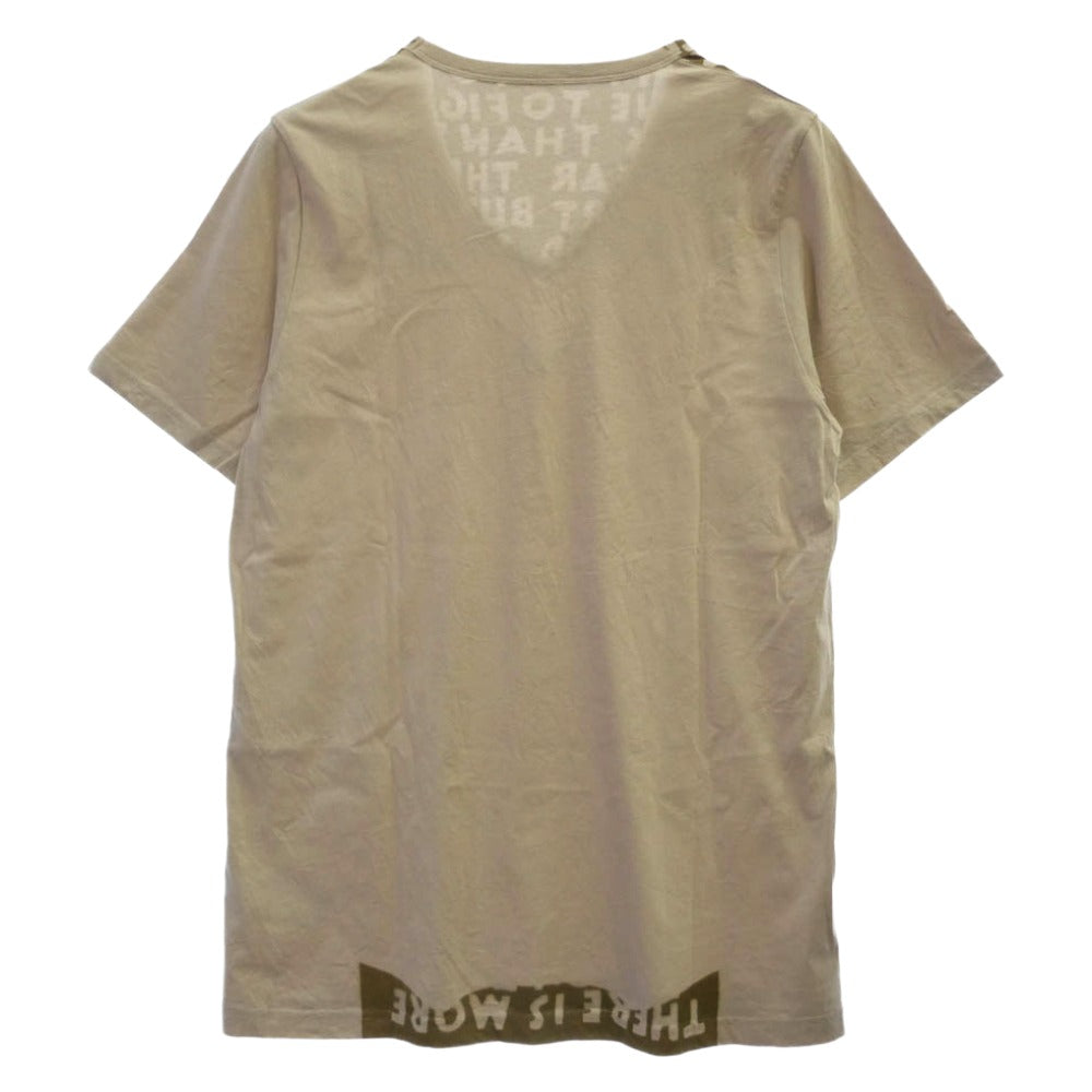 MAISON MARTIN MARGIELA メゾンマルタンマルジェラ 15SS S32GC9986 AIDS T-SHIRT エイズ 半袖 Tシャツ Vネック カットソー ベージュ系 L【中古】