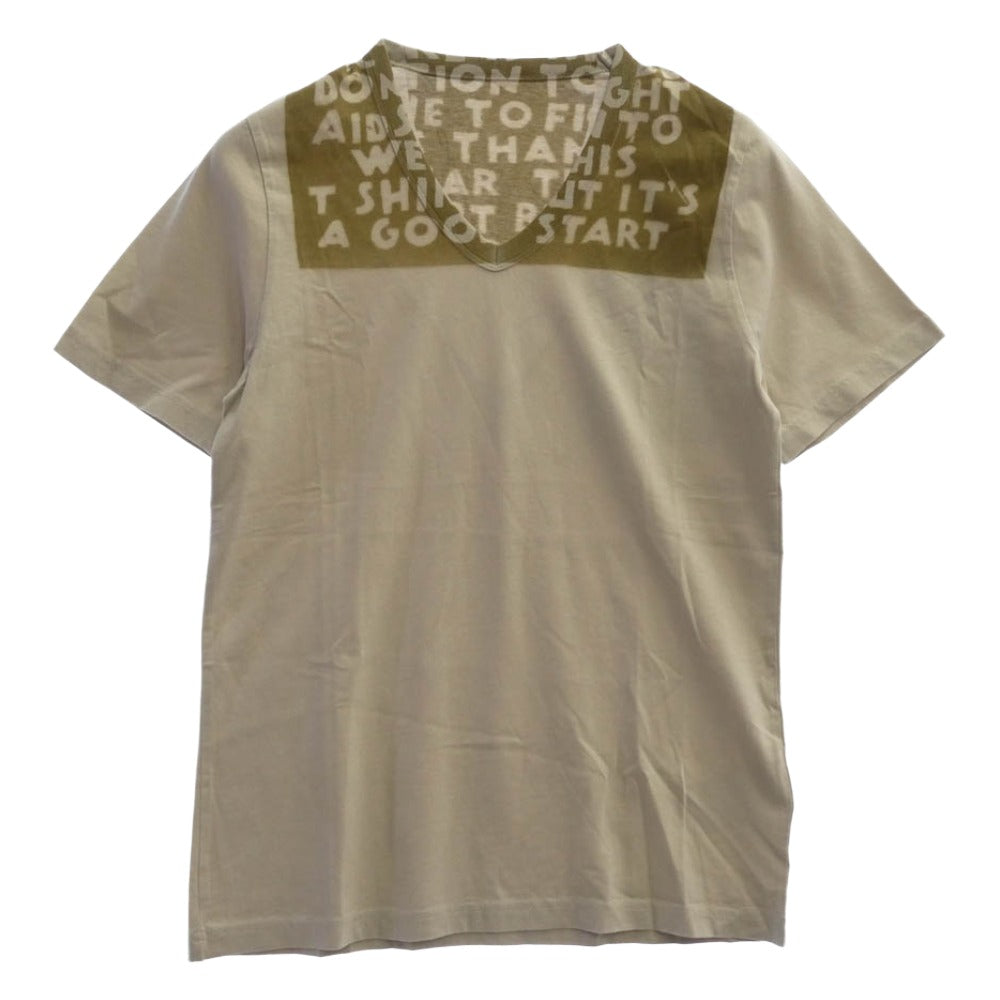 MAISON MARTIN MARGIELA メゾンマルタンマルジェラ 15SS S30GC9986 AIDS T-SHIRT エイズ 半袖 Tシャツ Vネック カットソー ベージュ系 S【極上美品】【中古】