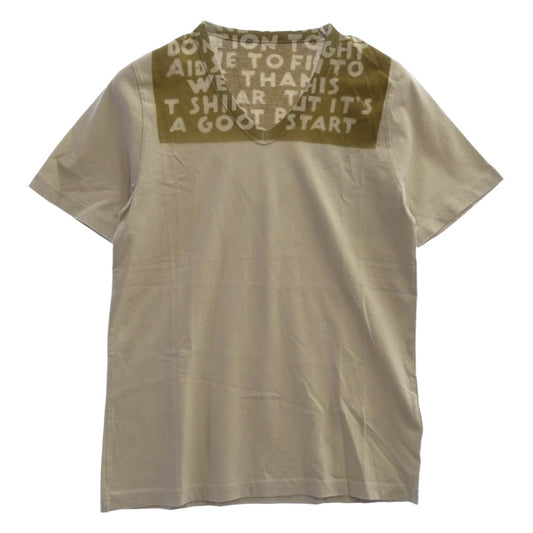 MAISON MARTIN MARGIELA メゾンマルタンマルジェラ 15SS S30GC9986 AIDS T-SHIRT エイズ 半袖 Tシャツ Vネック カットソー ベージュ系 S【極上美品】【中古】