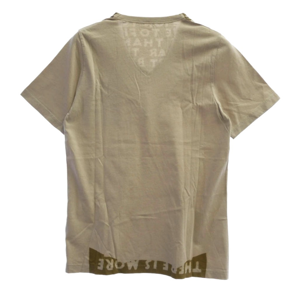 MAISON MARTIN MARGIELA メゾンマルタンマルジェラ 15SS S30GC9986 AIDS T-SHIRT エイズ 半袖 Tシャツ Vネック カットソー ベージュ系 S【極上美品】【中古】