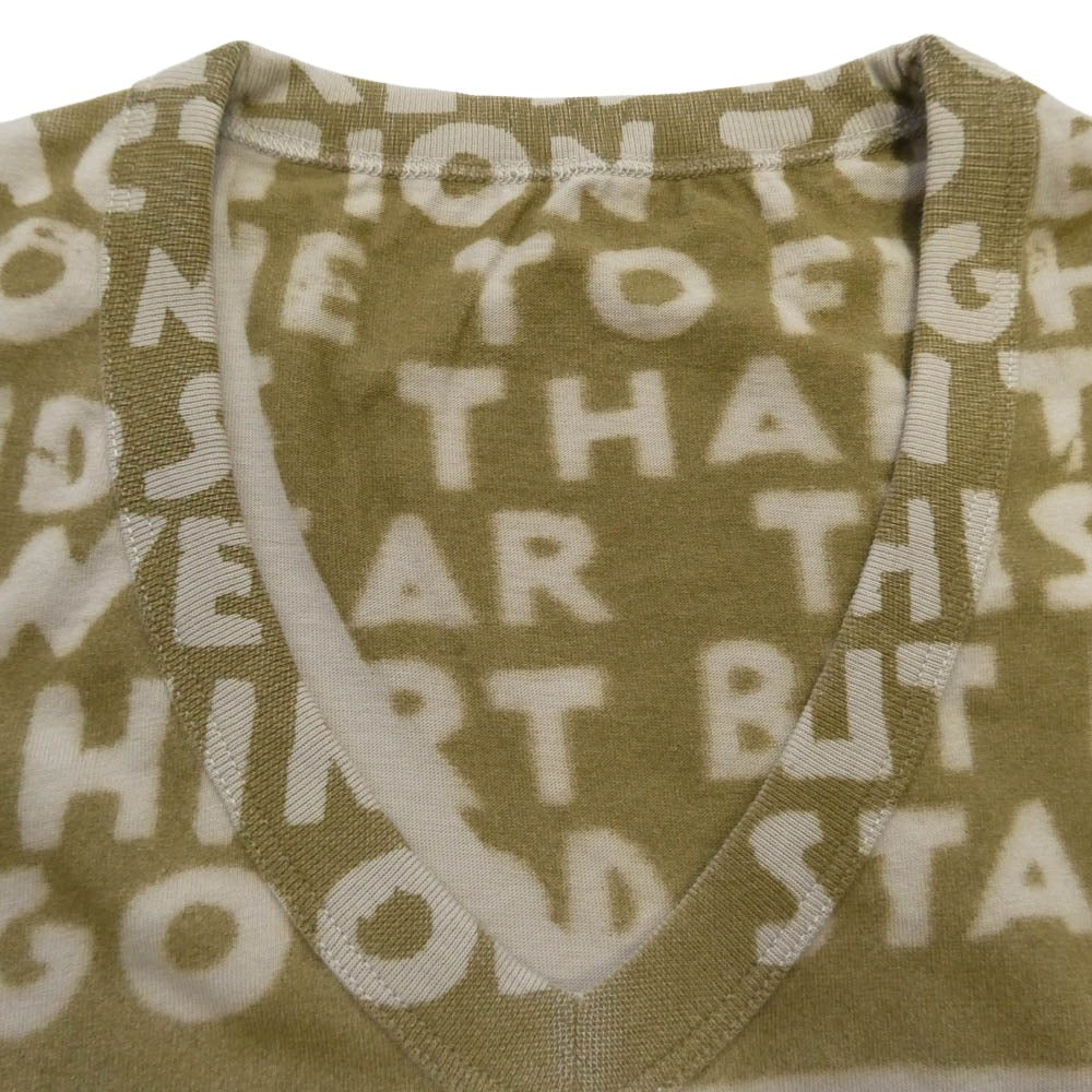 MAISON MARTIN MARGIELA メゾンマルタンマルジェラ 15SS S30GC9986 AIDS T-SHIRT エイズ 半袖 Tシャツ Vネック カットソー ベージュ系 S【極上美品】【中古】