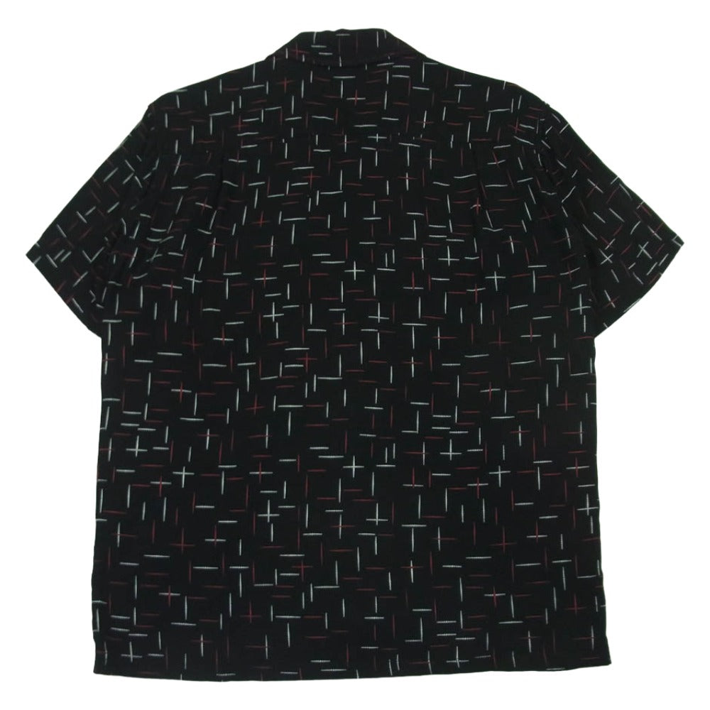 R.J.B アールジェイビー レーヨン オープンカラー 半袖 シャツ 日本製 ブラック系 36【中古】