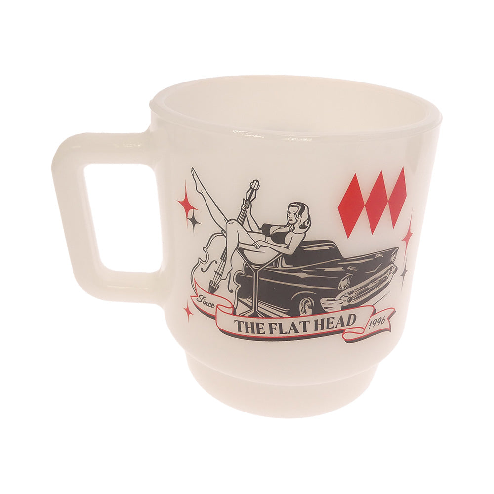THE FLAT HEAD ザフラットヘッド Olde Milk-glass ハンドメイド ミルクガラス マグカップ ホワイト系【極上美品】【中古】