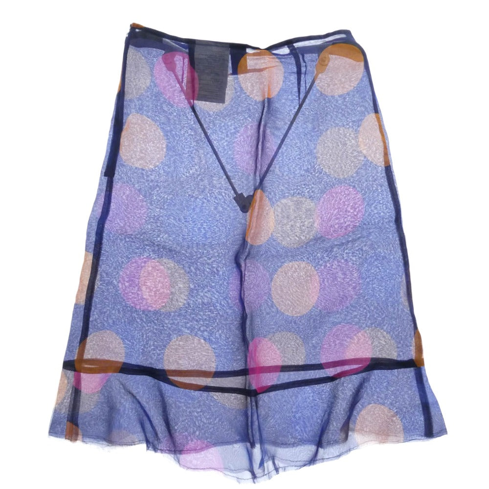 tricot COMME des GARCONS トリココムデギャルソン TM-S013 AD2003 ドット シースルー スカート ネイビー系 M【中古】