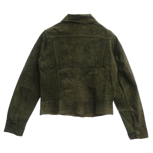 tricot COMME des GARCONS トリココムデギャルソン TN-J005 AD2004 スエードレザー トラッカー ジャケット カーキ系 M【中古】