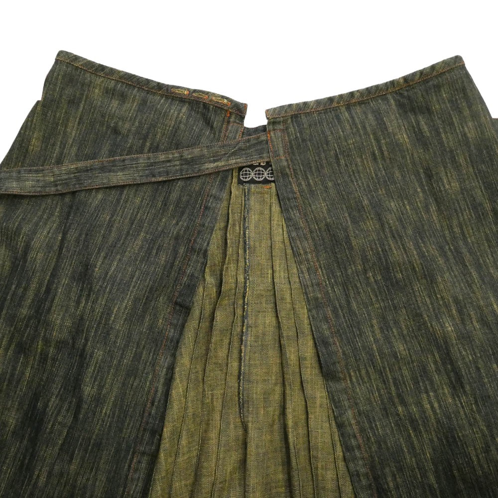 JEAN-PAUL GAULTIER ジャンポールゴルチエ JPG 90s プリーツ デニム ラップ 巻き スカート マルチカラー系 40【中古】