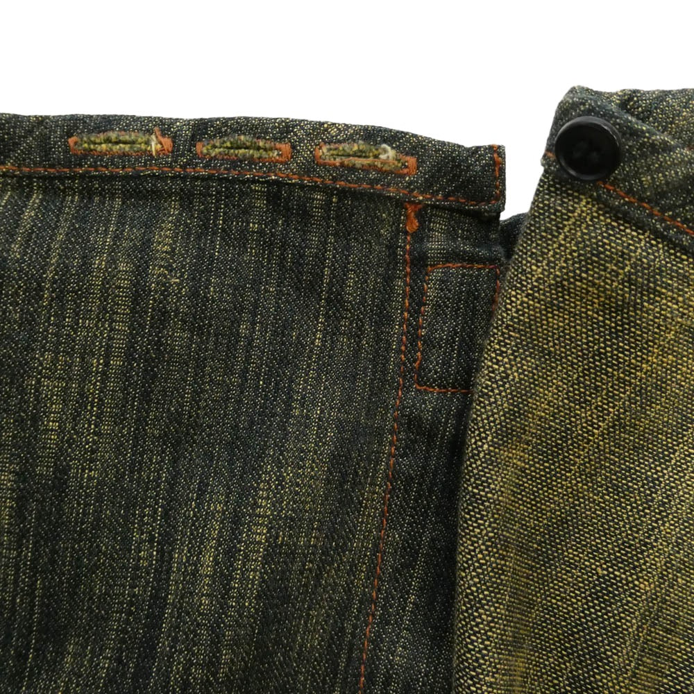 JEAN-PAUL GAULTIER ジャンポールゴルチエ JPG 90s プリーツ デニム ラップ 巻き スカート マルチカラー系 40【中古】