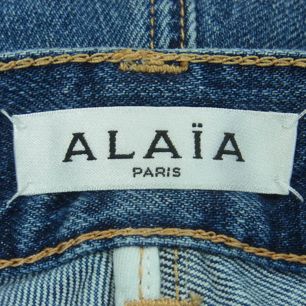 ALAIA アライア AA9P00812T441 LOVER JEANS ラバー ジーンズ DENIM BLUE デニム パンツ インディゴブルー系 42【極上美品】【中古】