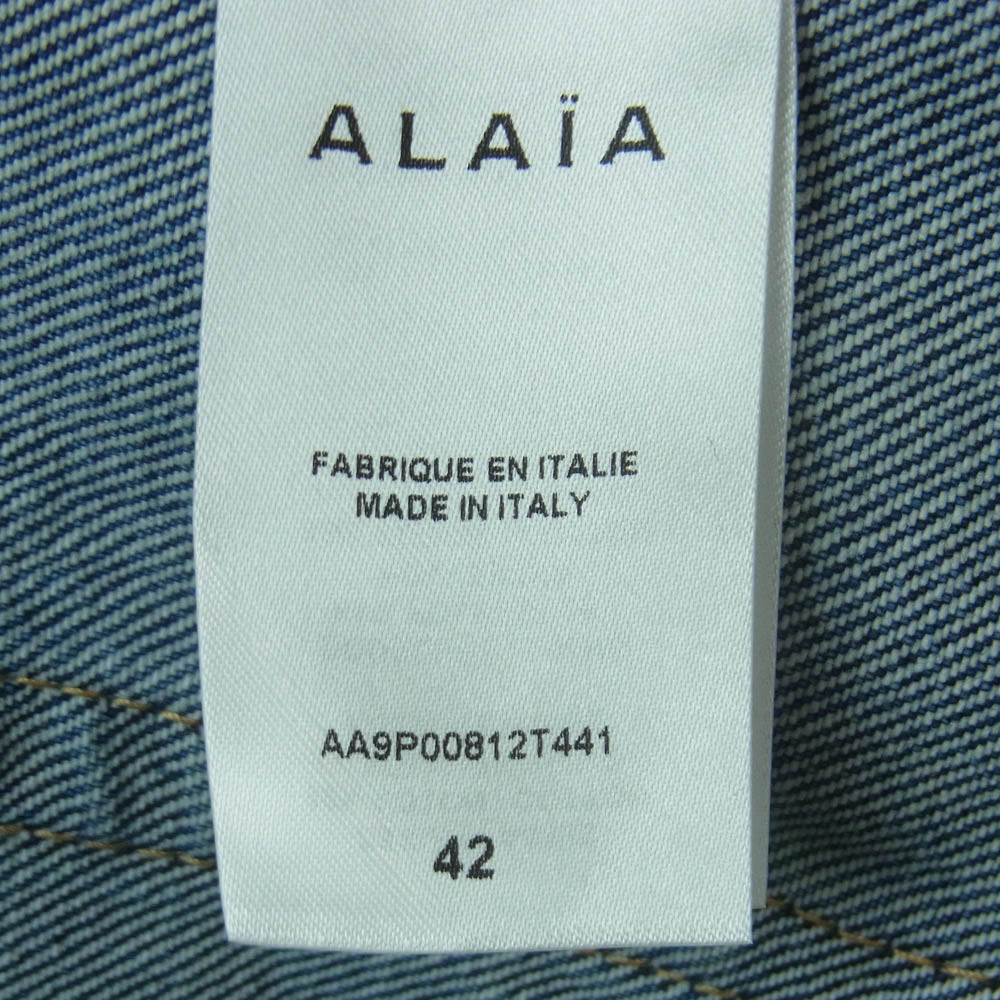 ALAIA アライア AA9P00812T441 LOVER JEANS ラバー ジーンズ DENIM BLUE デニム パンツ インディゴブルー系 42【極上美品】【中古】