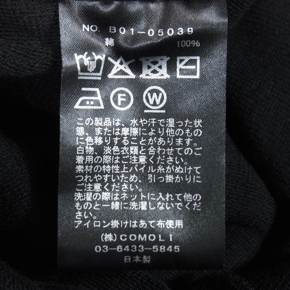 COMOLI コモリ 25SS B01-05039 パイルスキッパーシャツ ブラック系 3【中古】