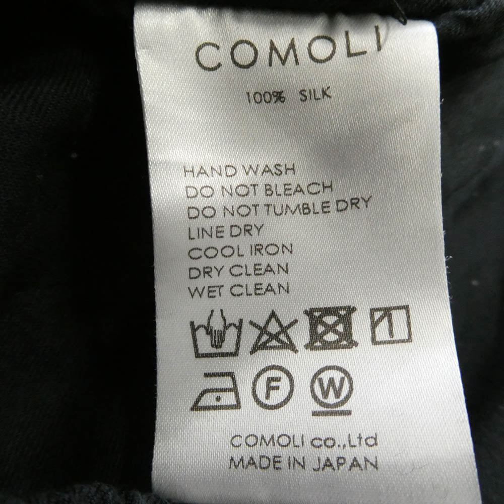 COMOLI コモリ 22AW V01-03004 シルクネルドローストリングパンツ NAVY ネイビー ブラック系 3【中古】