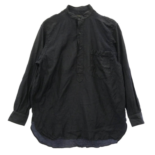 COMOLI コモリ 24SS Z01-02009 ウールシルクプルオーバーシャツ CHARCOAL チャコール ダークネイビー系 2【中古】