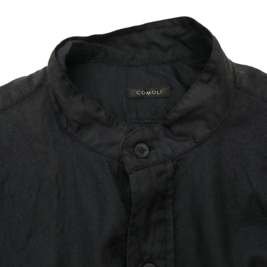 COMOLI コモリ 24SS Z01-02009 ウールシルクプルオーバーシャツ CHARCOAL チャコール ダークネイビー系 2【中古】