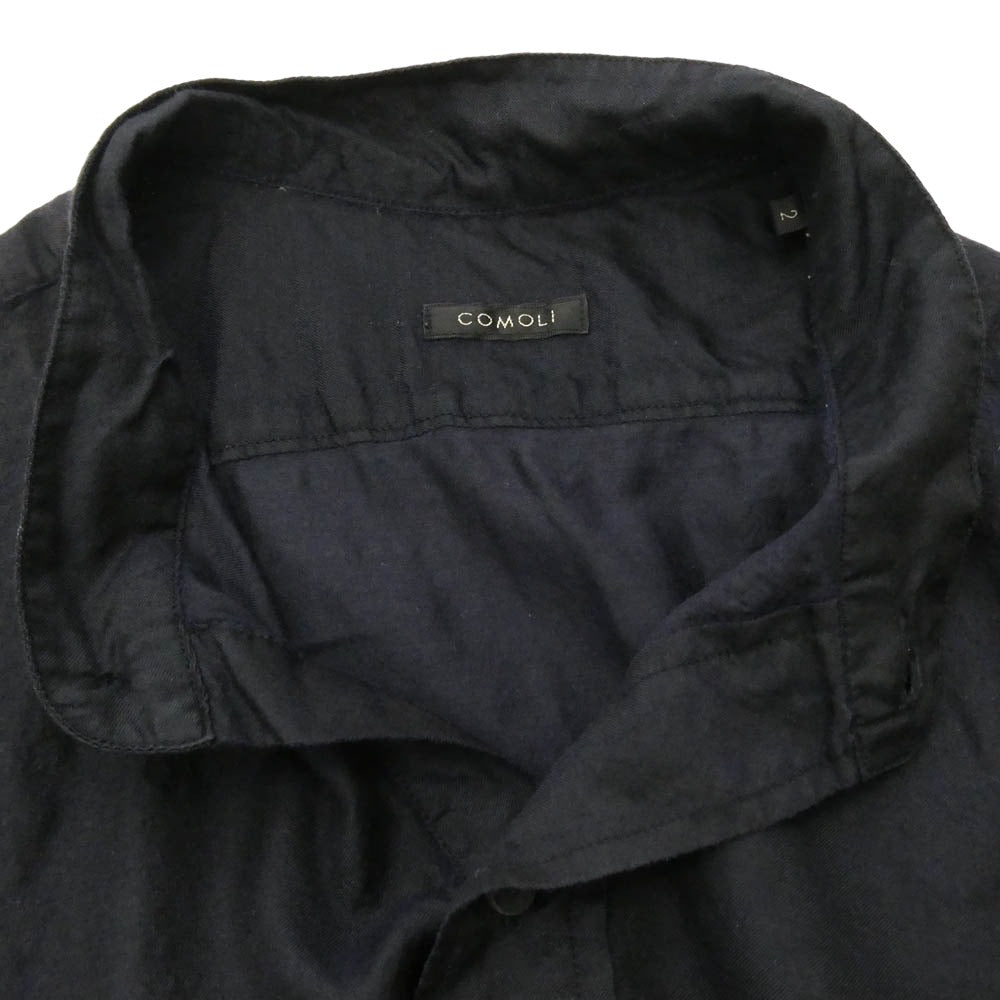 COMOLI コモリ 24SS Z01-02009 ウールシルクプルオーバーシャツ CHARCOAL チャコール ダークネイビー系 2【中古】