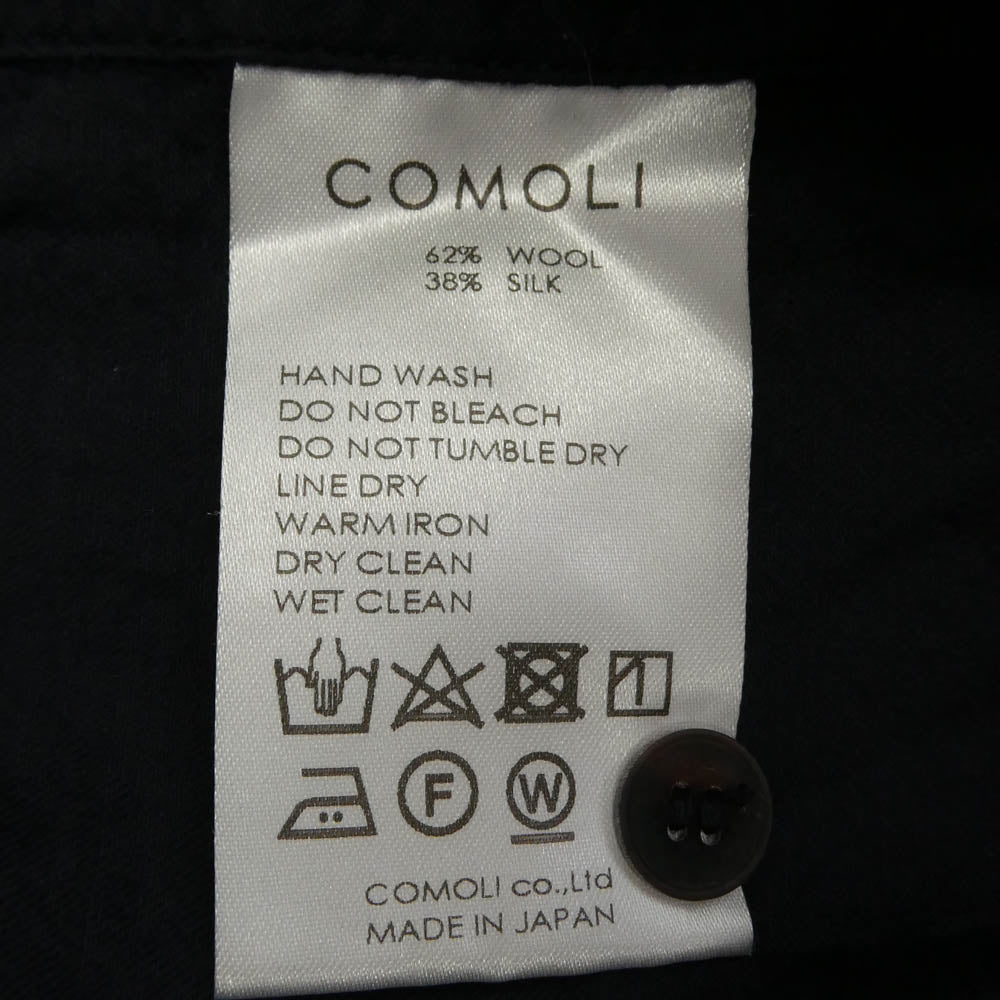 COMOLI コモリ 24SS Z01-02009 ウールシルクプルオーバーシャツ CHARCOAL チャコール ダークネイビー系 2【中古】