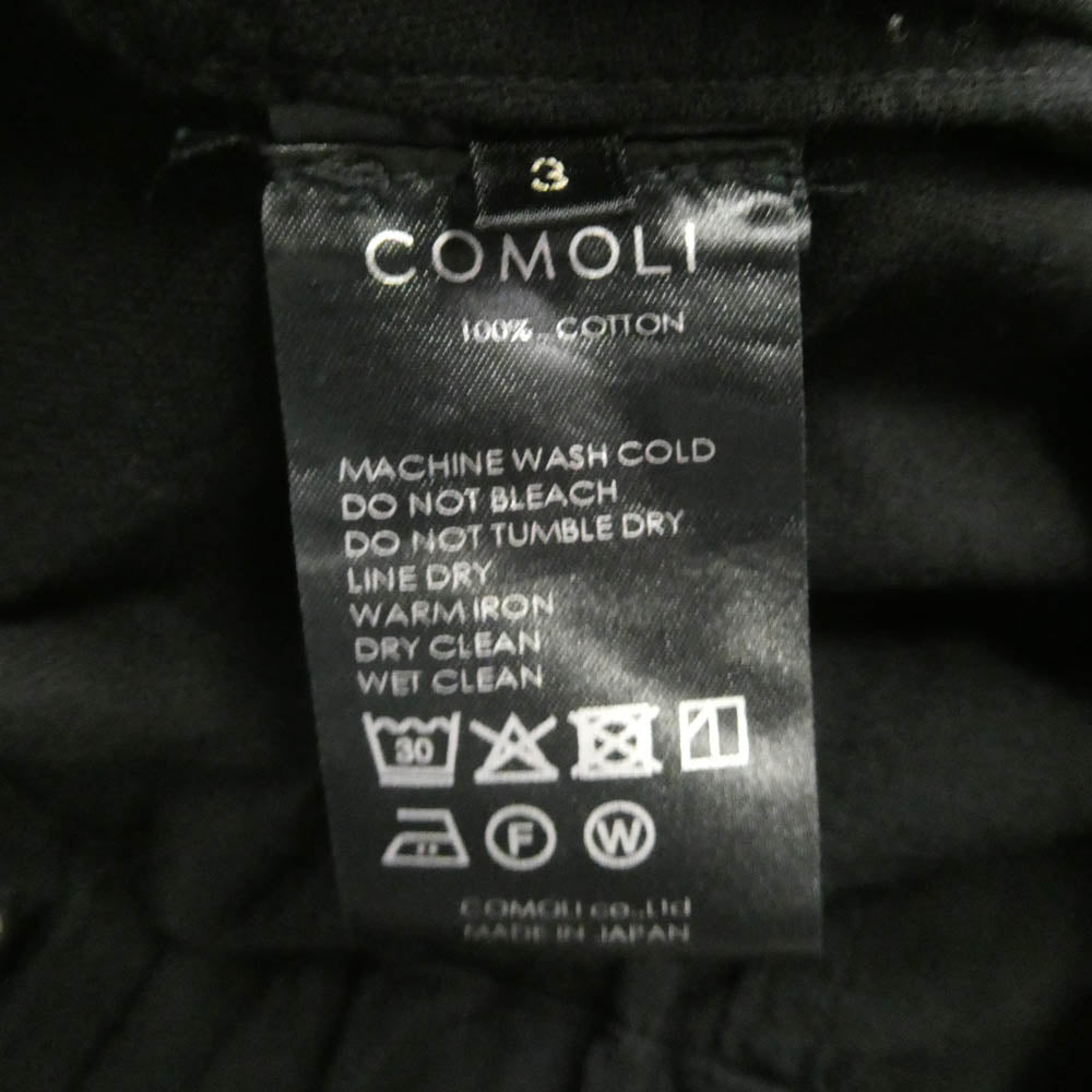 COMOLI コモリ 25SS B01-03010 オックスドローストリングパンツ ブラック系 3【中古】