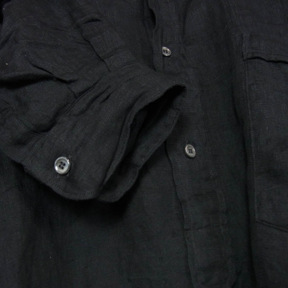 COMOLI コモリ 25SS B01-02007 リネンWクロス プルオーバー シャツ ブラック系 3【中古】