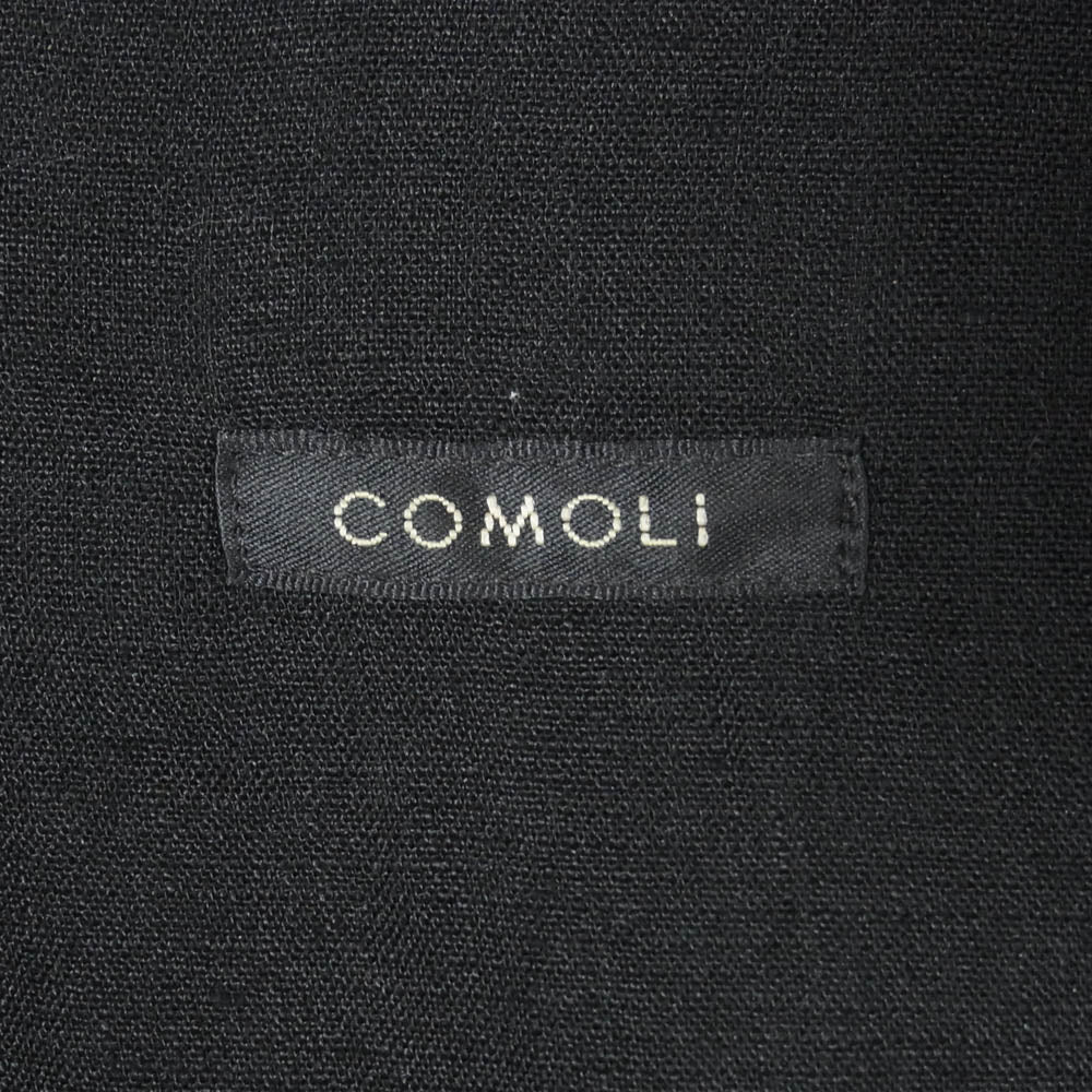 COMOLI コモリ 25SS B01-02007 リネンWクロス プルオーバー シャツ ブラック系 3【中古】