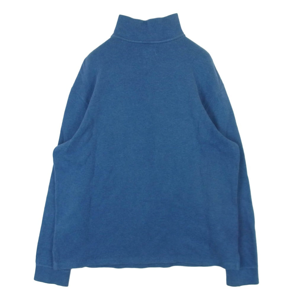 POLO RALPH LAUREN ポロ・ラルフローレン コットン ハーフジップ セーター ニット 中国製 ブルー系 XL【中古】