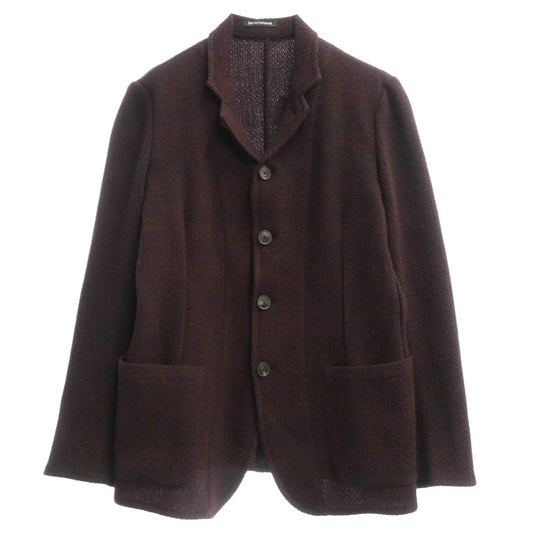 Emporio Armani エンポリオ・アルマーニ 41G51S 4B ニット シングル ジャケット エンジ系 48【中古】