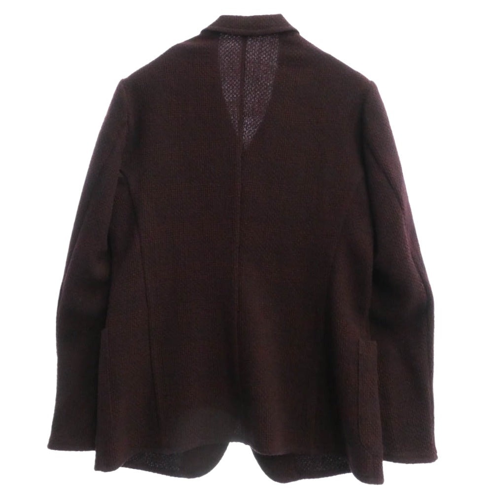 Emporio Armani エンポリオ・アルマーニ 41G51S 4B ニット シングル ジャケット エンジ系 48【中古】
