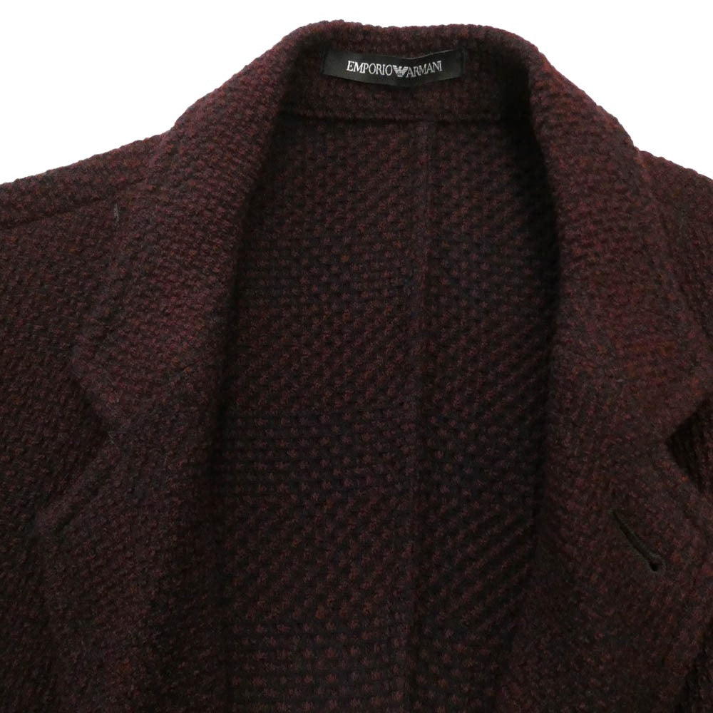 Emporio Armani エンポリオ・アルマーニ 41G51S 4B ニット シングル ジャケット エンジ系 48【中古】