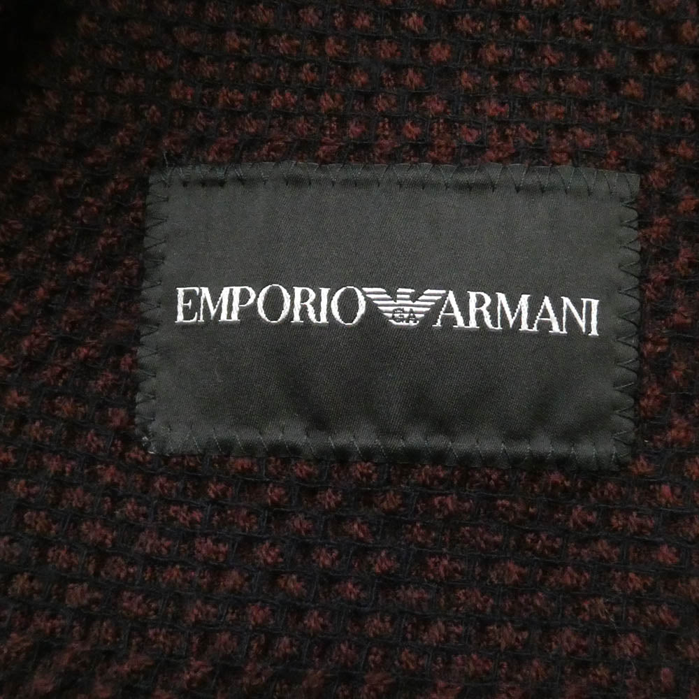 Emporio Armani エンポリオ・アルマーニ 41G51S 4B ニット シングル ジャケット エンジ系 48【中古】
