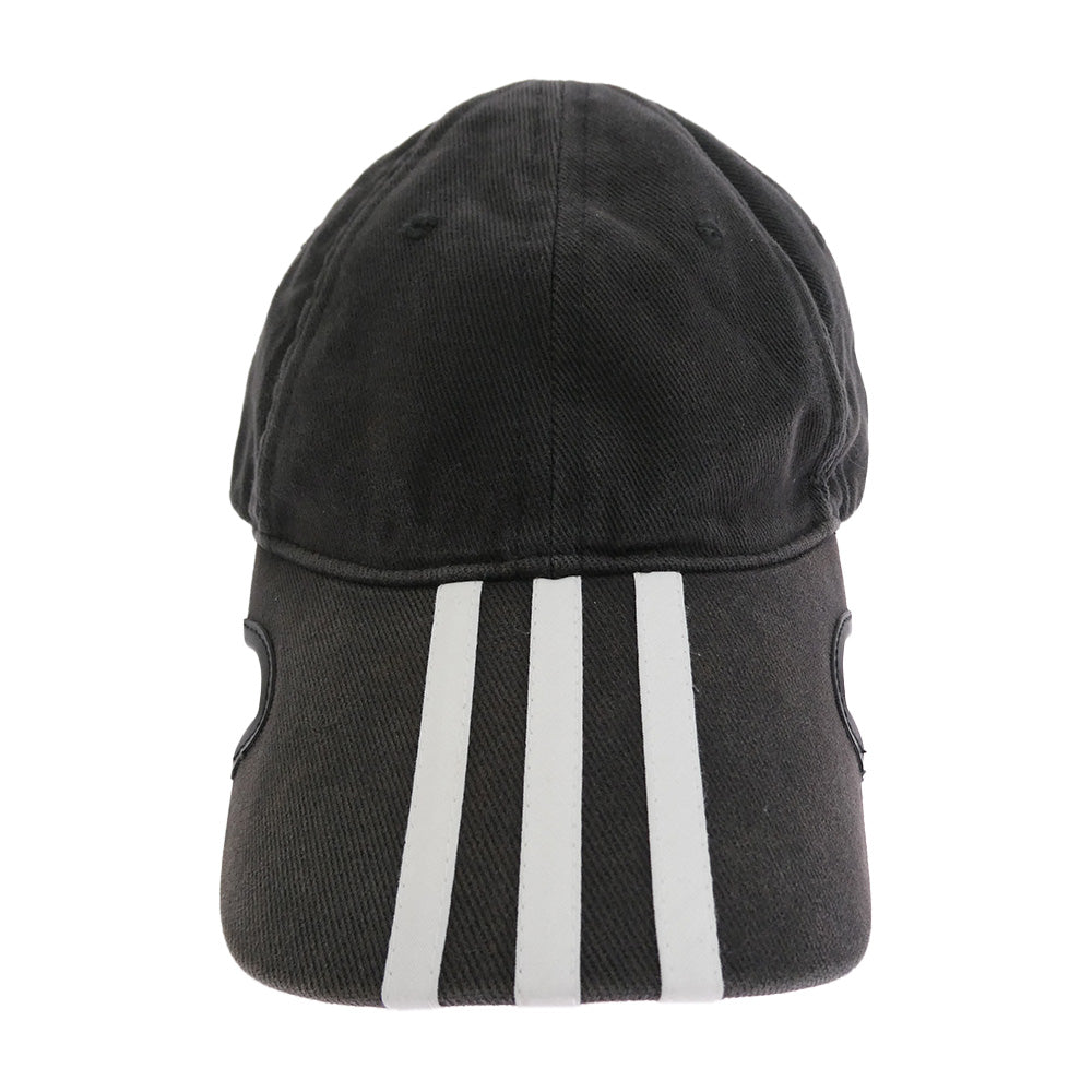 BALENCIAGA バレンシアガ 712160 ×adidas アディダス ロゴ ストライプ ベースボール キャップ 帽子 ブラック系 M 57cm【中古】