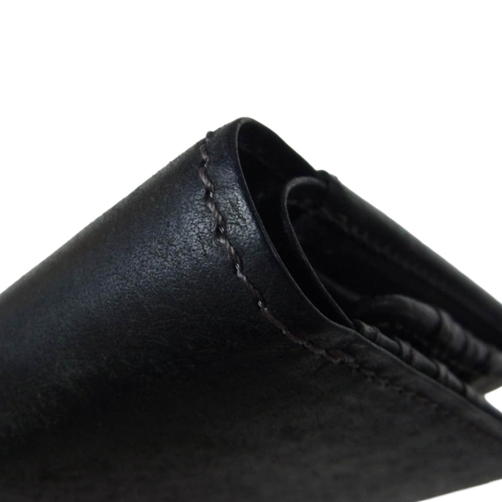ヒズファクトリー coprire プエブロレザー 二つ折り財布 ブラック系【極上美品】【中古】