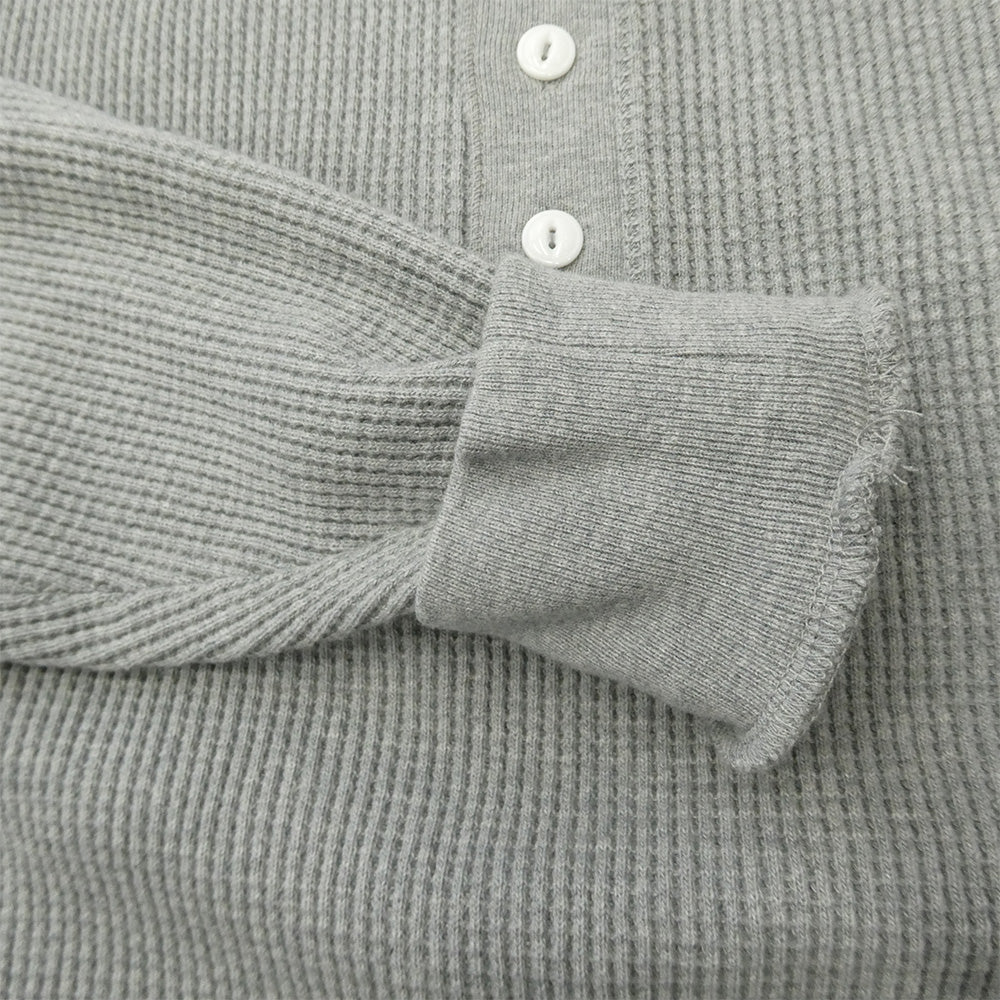 WAIPER ワイパー Healthknit ヘルスニット WPHK01 SUPER HEAVY WAFFLE L/S ヘビーサーマル ワッフル ヘンリーネックTシャツ RELAXED FIT グレー グレー系 M【美品】【中古】