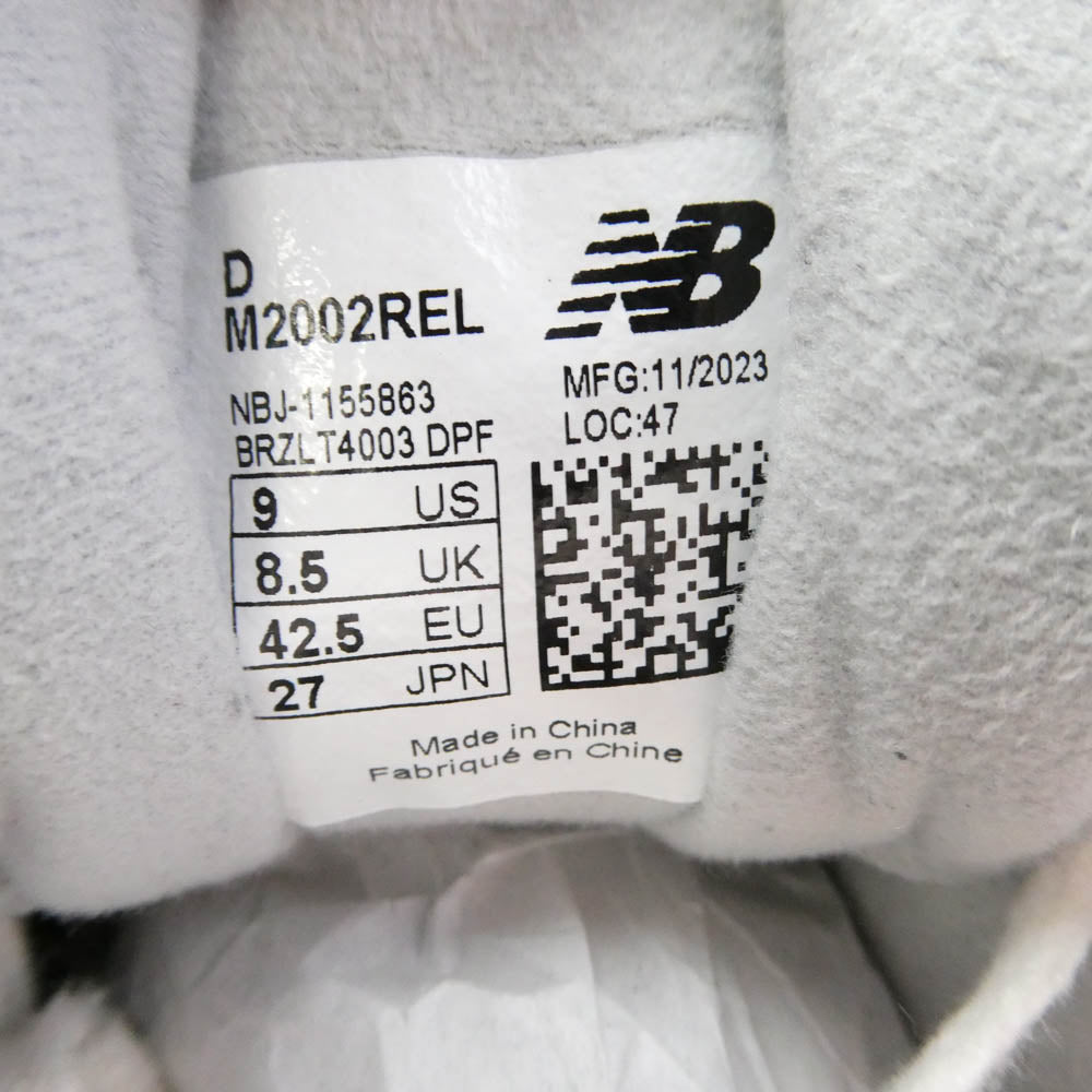 NEW BALANCE ニューバランス M2002REL ローカット スニーカー グレー系 27cm【中古】
