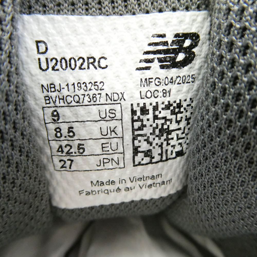 NEW BALANCE ニューバランス U2002RC ローカット スニーカー ブラック系 27cm【中古】
