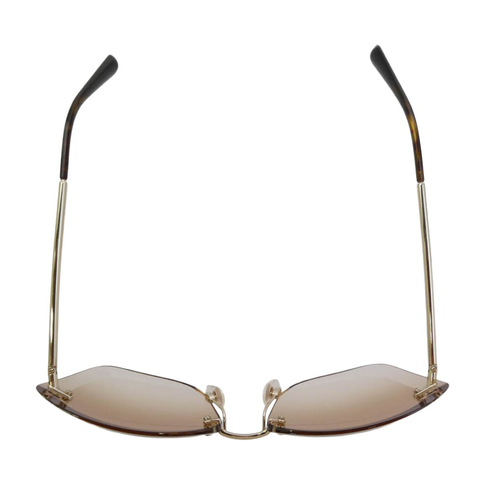 CHANEL シャネル 4220 c.395/3B BUTTERFLY SUNGLASSES ココマーク グラデーション リムレス グラデーション サングラス ゴールド系 ブラウン系 63□15　135【中古】