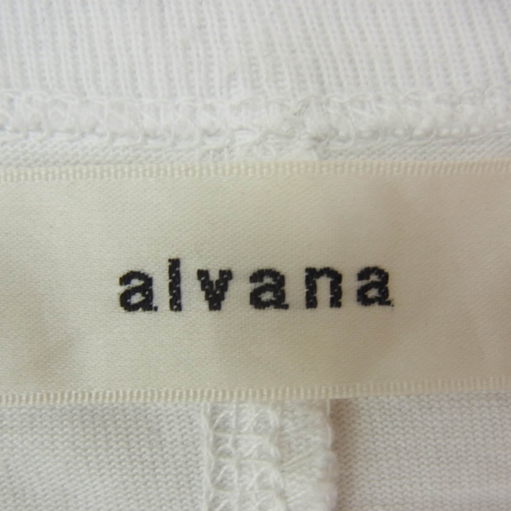 ALVANA アルヴァナ オーバーサイズ クルーネック 丸首 無地 半袖 Tシャツ ホワイト系 3【中古】