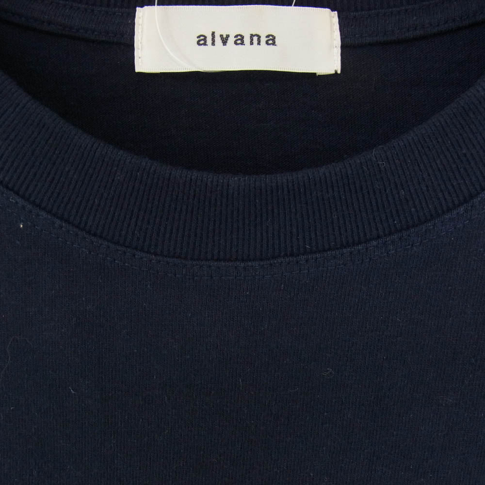 ALVANA アルヴァナ オーバーサイズ クルーネック 半袖 ショートスリーブ Tシャツ ネイビー系 4【中古】
