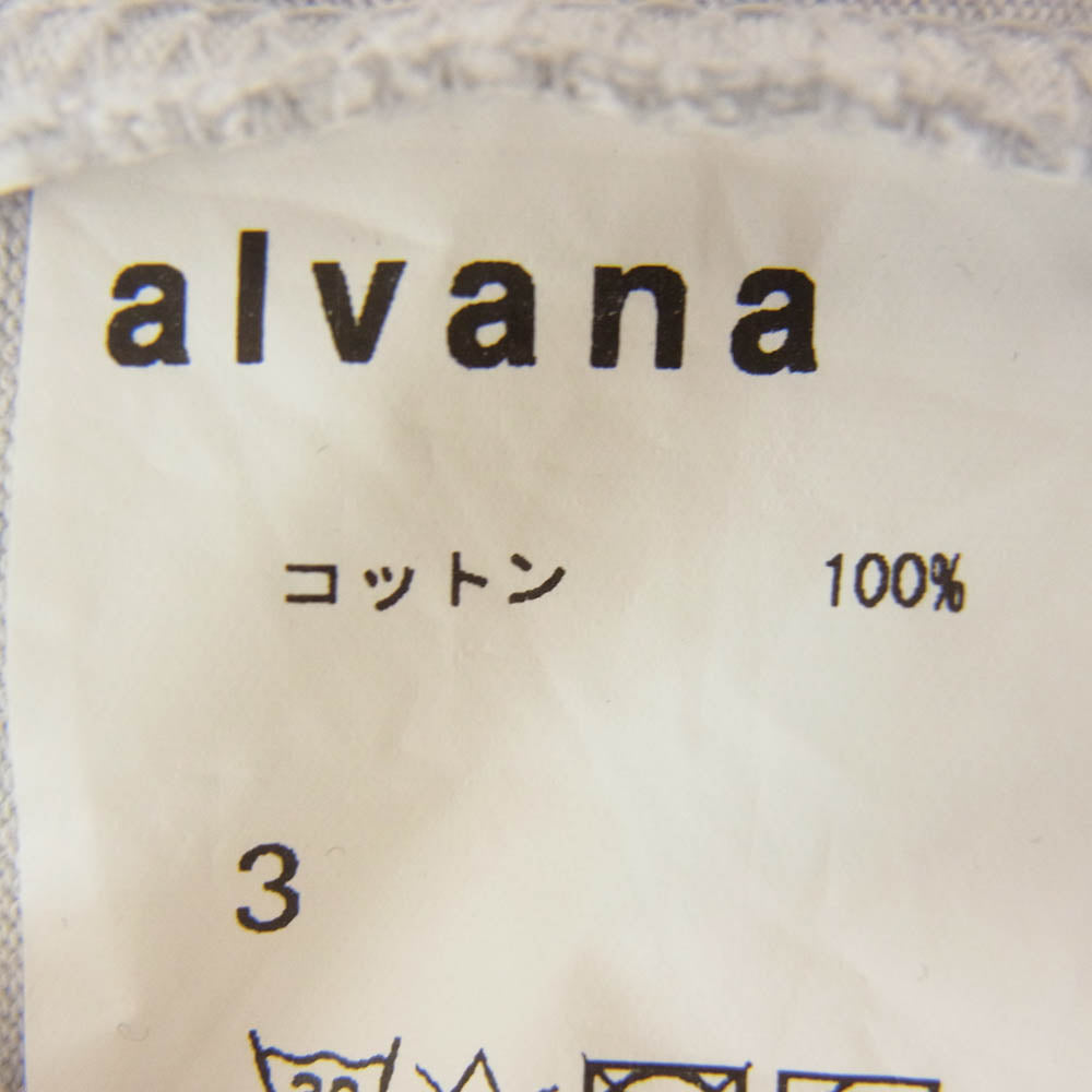 ALVANA アルヴァナ フェイド天竺ラグラン長袖 ロングスリーブ Tシャツ グレー系 3【中古】