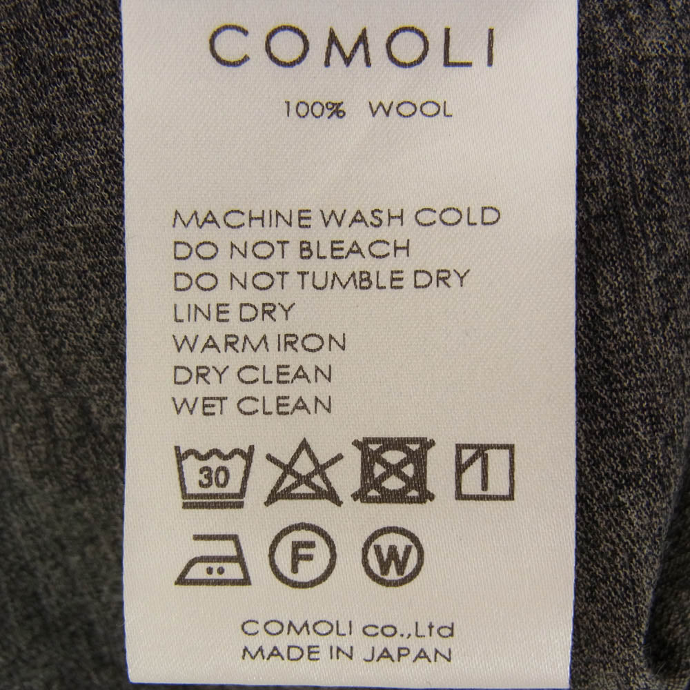 COMOLI コモリ 23SS X01-05023 サマーウール 天竺 Tシャツ グレー系 3【中古】