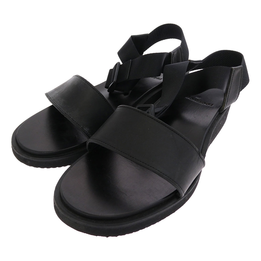 フットワークス LEATHER SANDAL スムースレザー サンダル ブラック系 25【中古】
