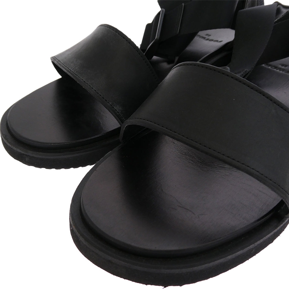 フットワークス LEATHER SANDAL スムースレザー サンダル ブラック系 25【中古】