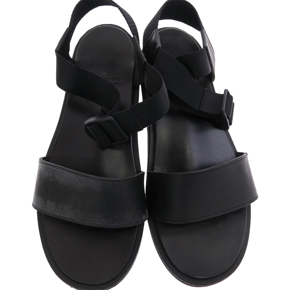 フットワークス LEATHER SANDAL スムースレザー サンダル ブラック系 25【中古】