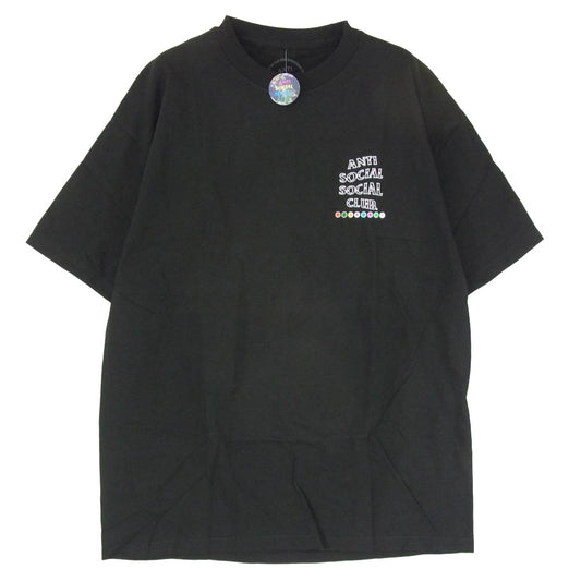 アンチソーシャルソーシャルクラブ ロゴプリント Tシャツ カットソー ブラック系 XL【極上美品】【中古】