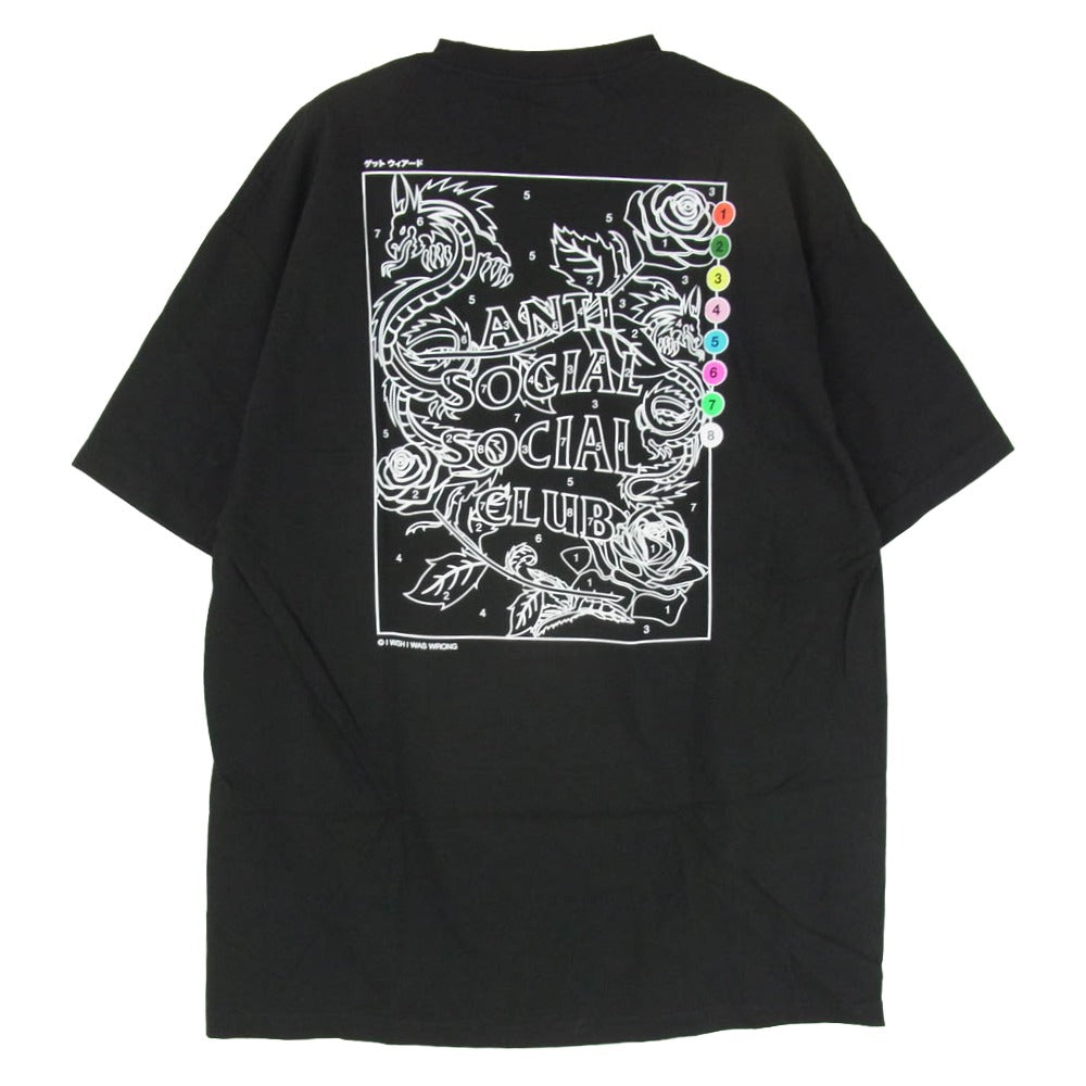 アンチソーシャルソーシャルクラブ ロゴプリント Tシャツ カットソー ブラック系 XL【極上美品】【中古】